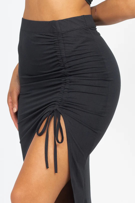 Jenny Two Piece Skirt Set - Black