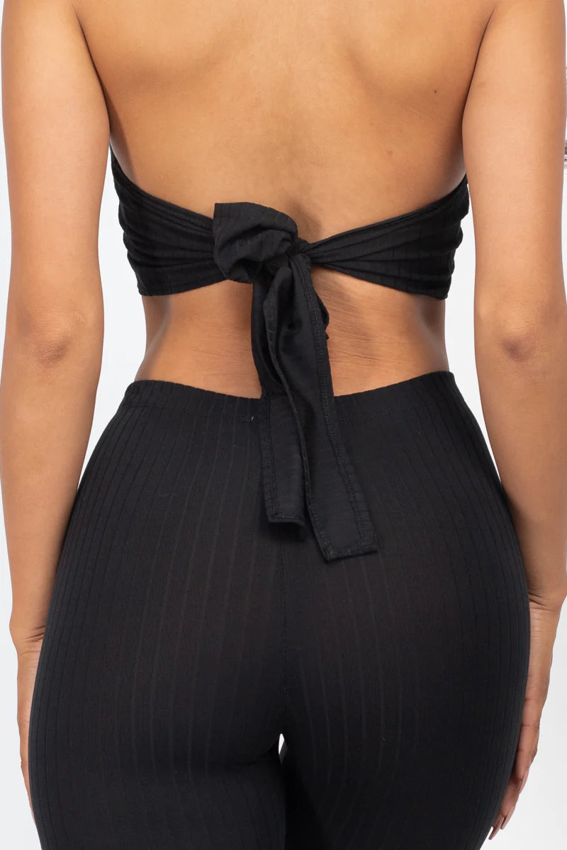 Alina Ribbed Set - Black