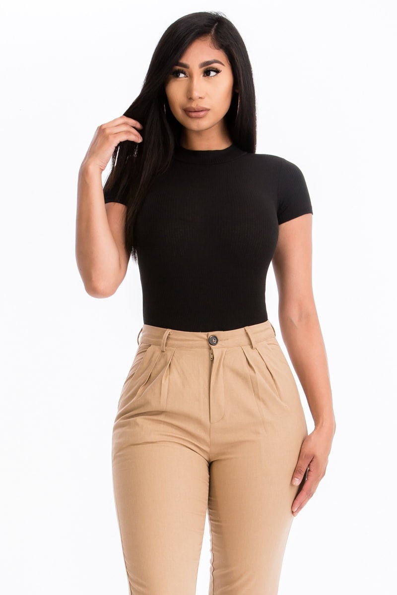 Mocking Me Ribbed Bodysuit