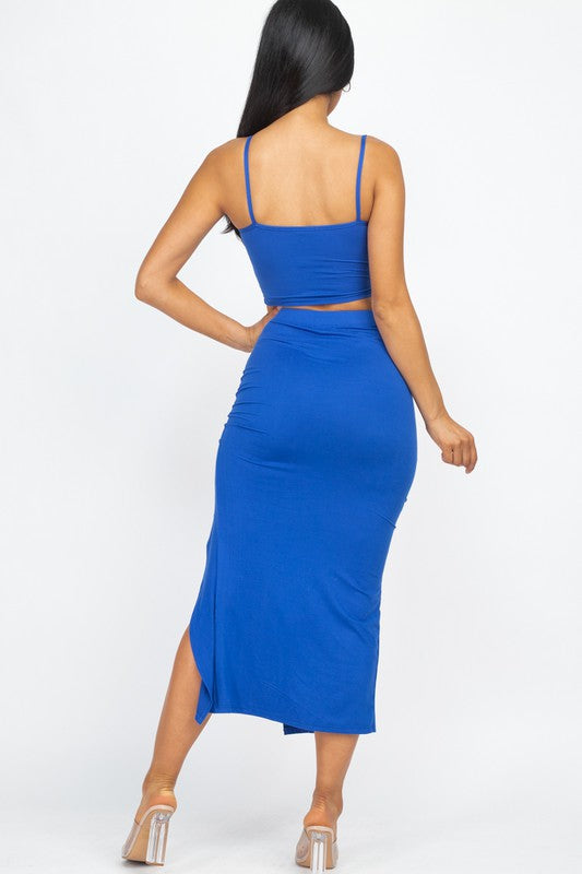 Jenny Two Piece Skirt Set - Blue