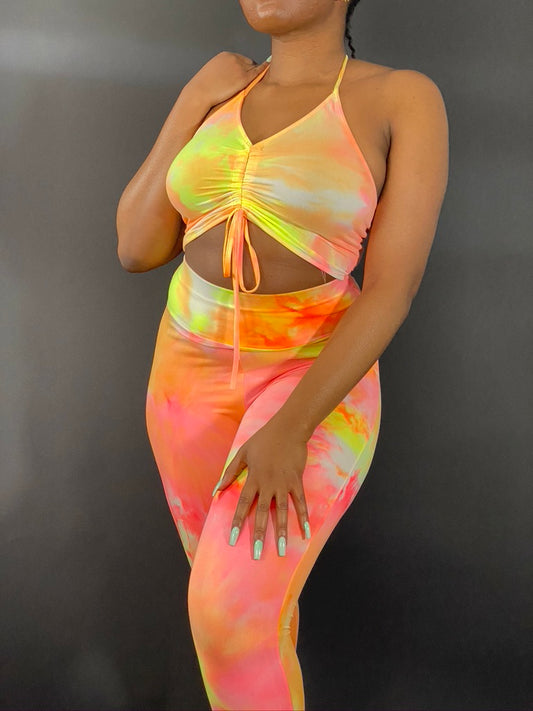 Ari Tie Dye Set - Orange/Yellow