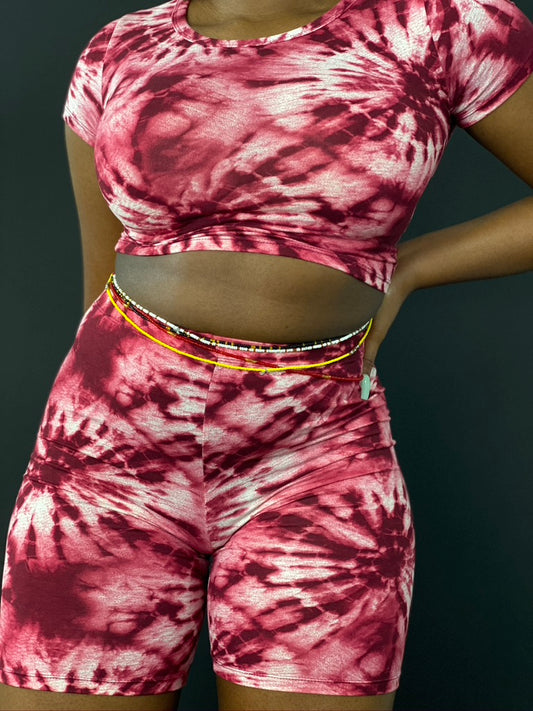 Shanti Tie Dye Set - Red/White