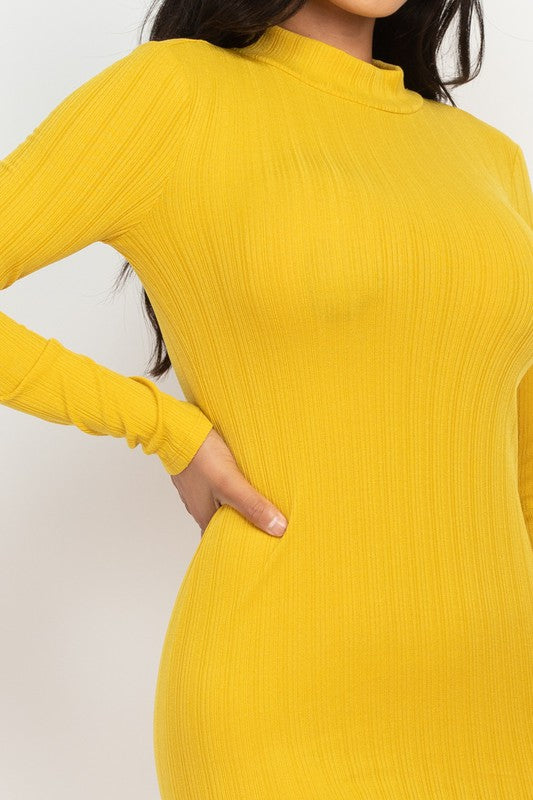 Work It Midi Dress - Mustard Yellow