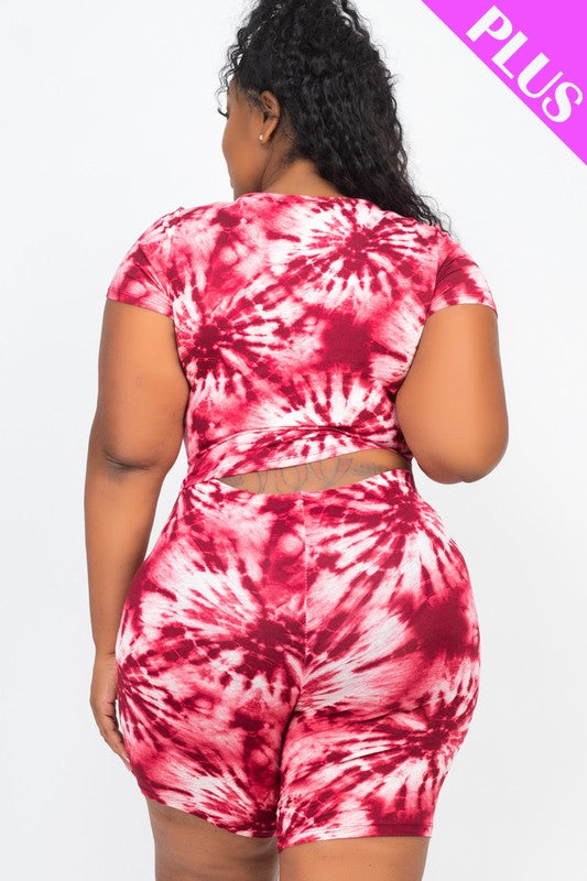 Shanti Tie Dye Set - Red/White (Plus)