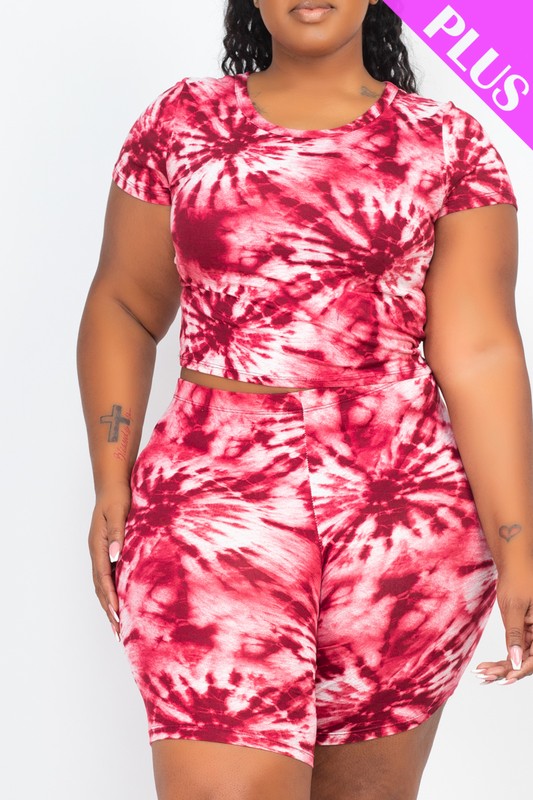 Shanti Tie Dye Set - Red/White (Plus)