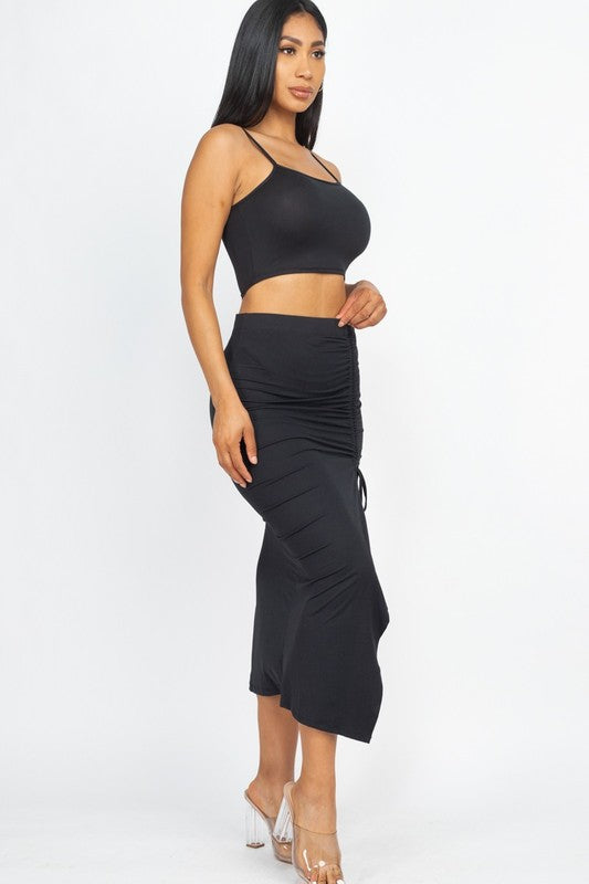 Jenny Two Piece Skirt Set - Black