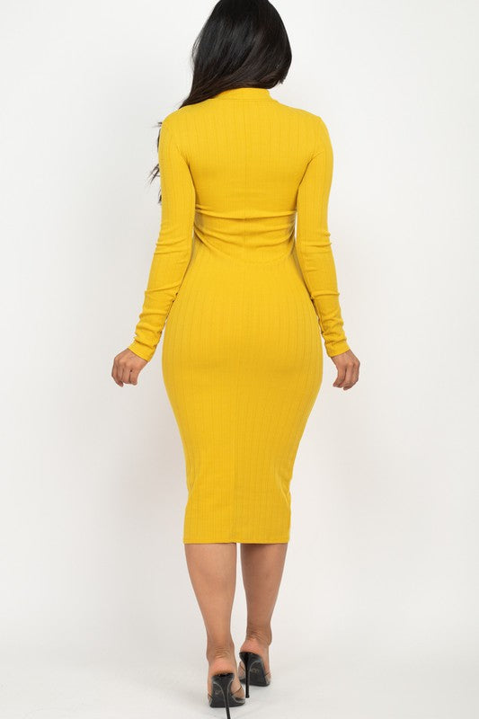 Work It Midi Dress - Mustard Yellow