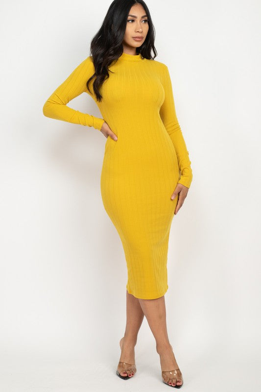 Work It Midi Dress - Mustard Yellow