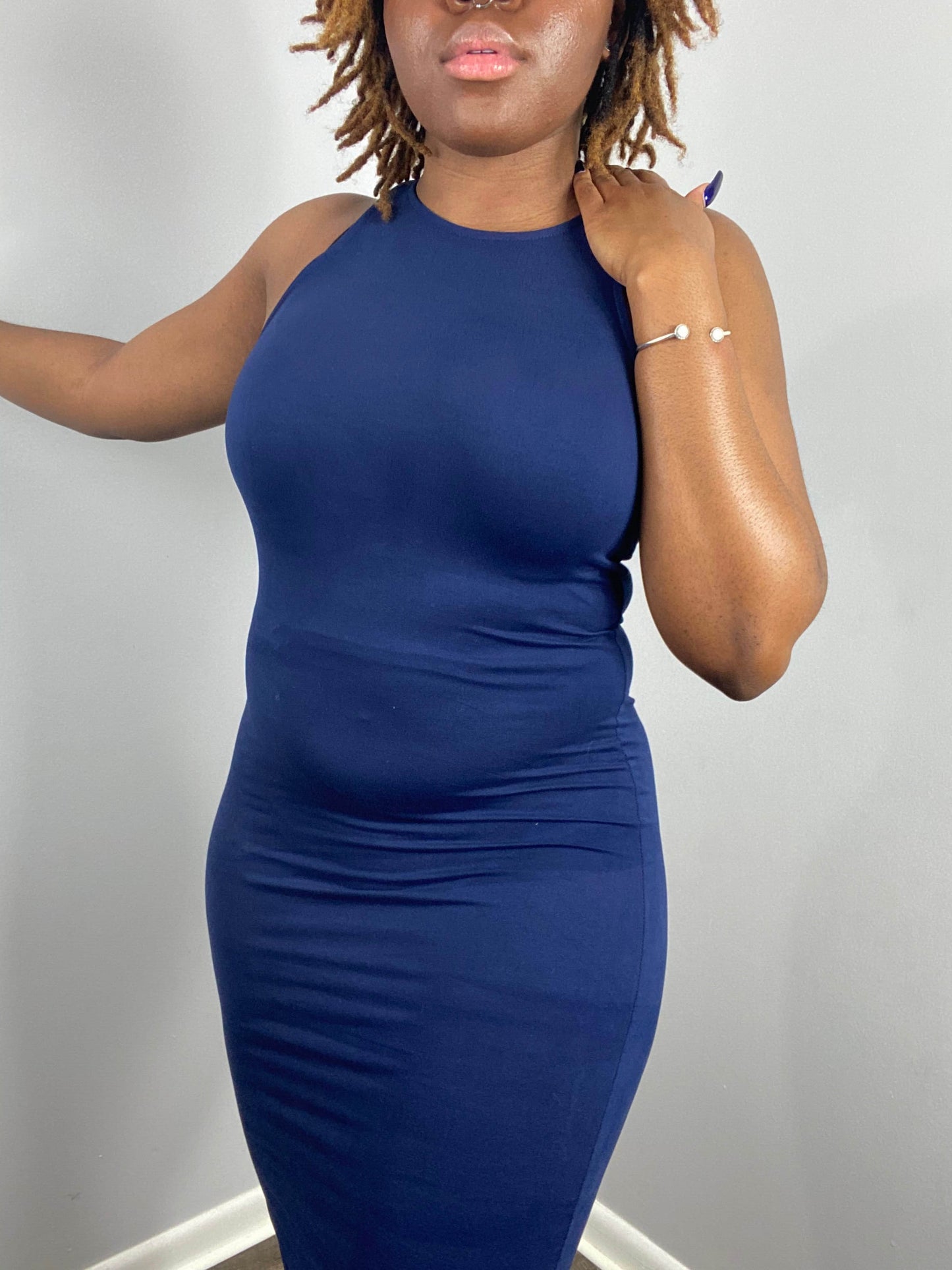 Leah Tank Midi Dress - Navy